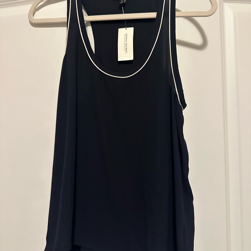 Banana Republic Navy Tank Top with White Trim